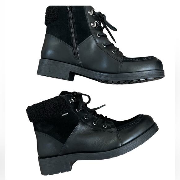 NWOT Women's GEOX Rawelle ABX Faux Shearling Waterproof Black Boots - Sz 10 - Picture 3 of 8